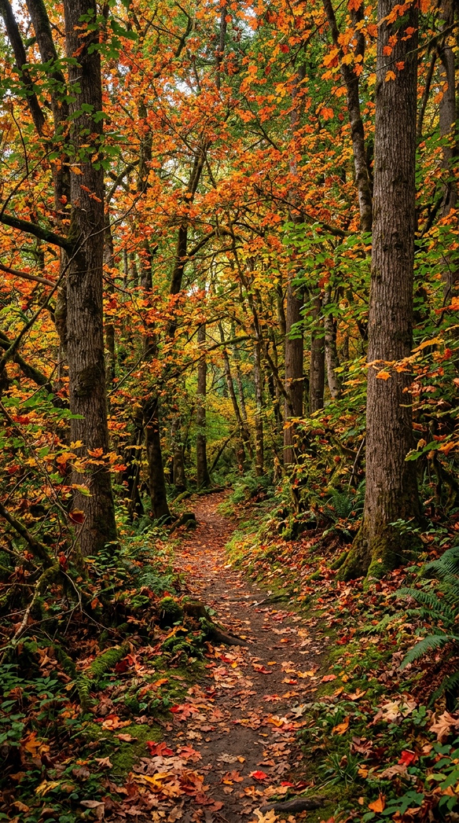 Source photo — a dense forest path, a cluttered scene that gives a suboptimal cinemagraph